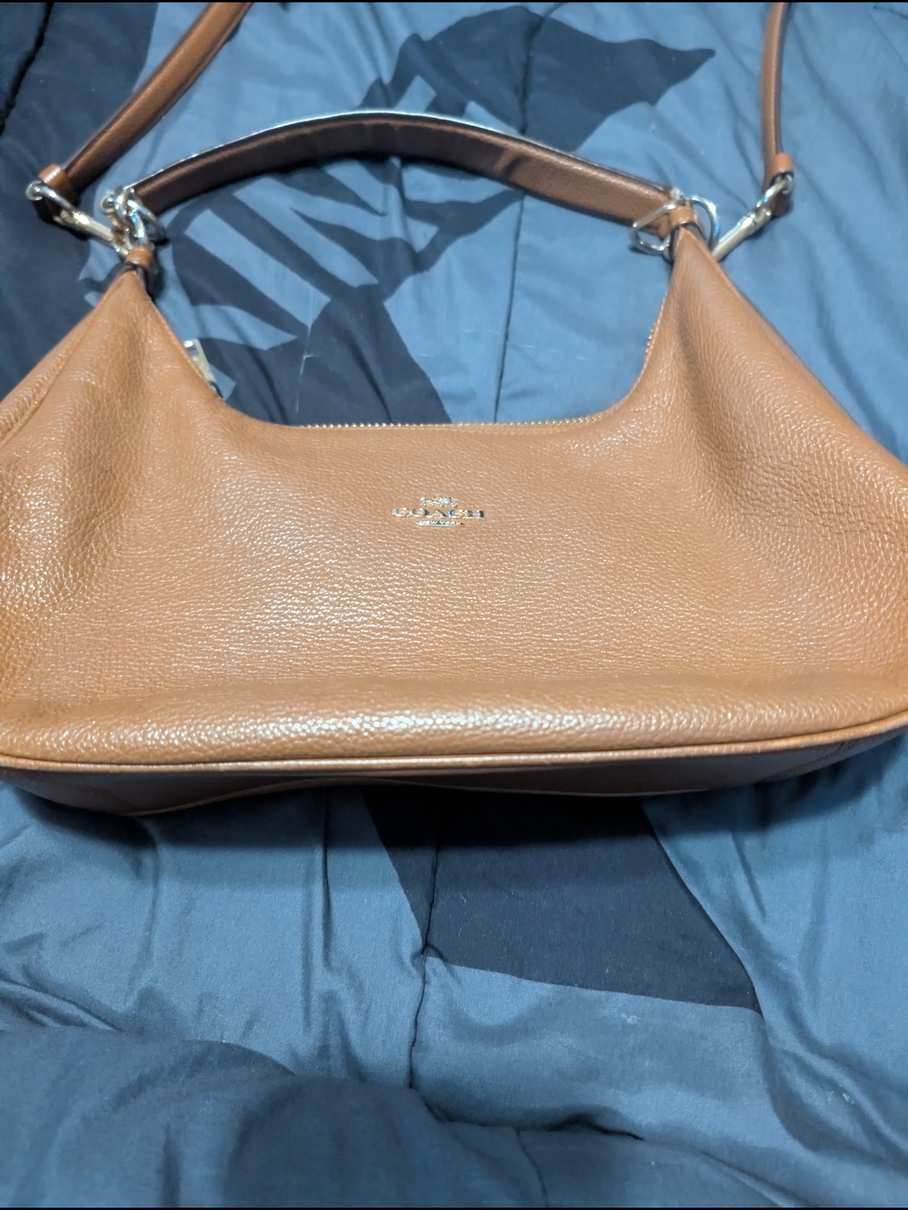 Coach Pebbled Leather Hobo Bag in Saddle
